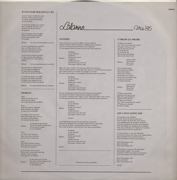 Album herunterladen Francis Lalanne - Mai 86