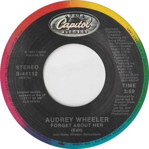 Audrey Wheeler – Forget About Her (1987, Vinyl) - Discogs