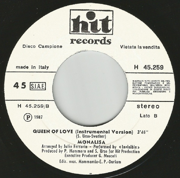 Monalisa – Queen Of Love (1987, Vinyl) - Discogs