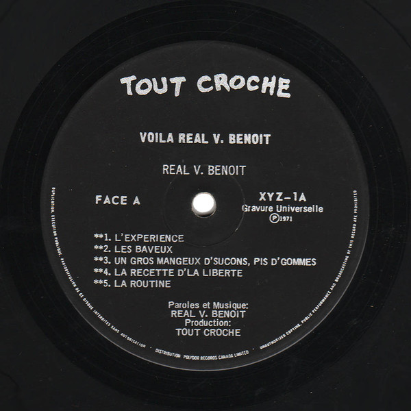 Réal V. Benoit - "Voilà" - Chansons Pour Mineurs Et Adultes | Tout Croche (XYZ1) - 3