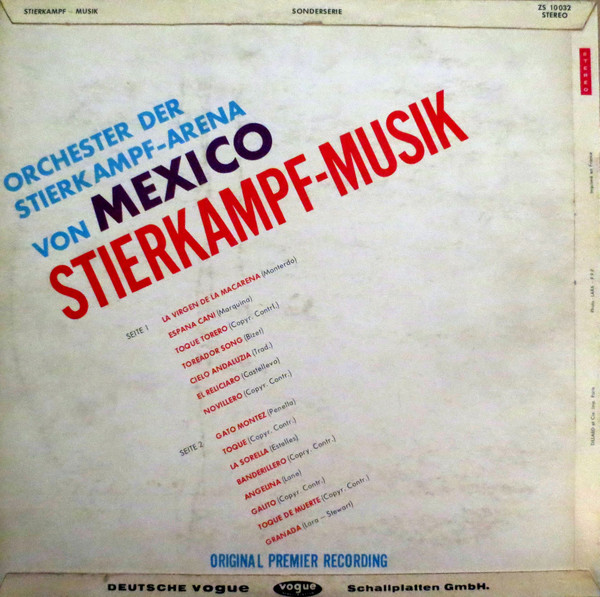 télécharger l'album Orchester Der StierkampfArena Von Mexico - Stierkampf Musik