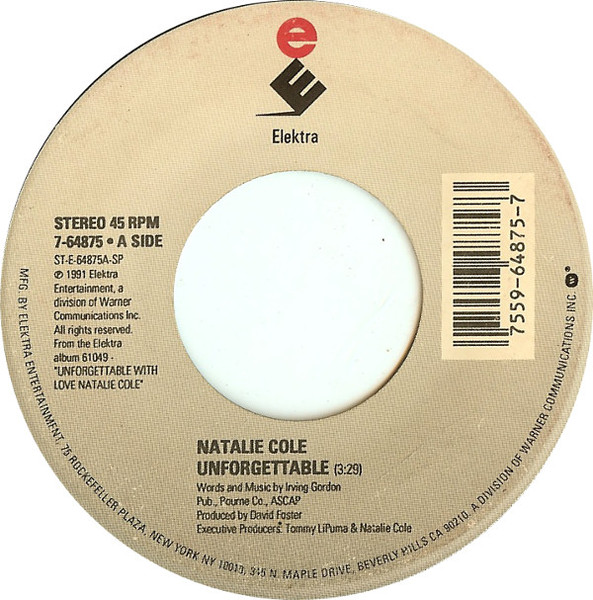 Natalie Cole With Nat 'King' Cole – Unforgettable (1991, Vinyl