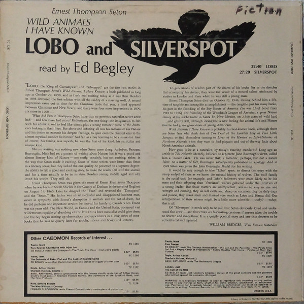 ladda ner album Ernest Thompson Seton - Lobo and Silverspot read by Ed Begley