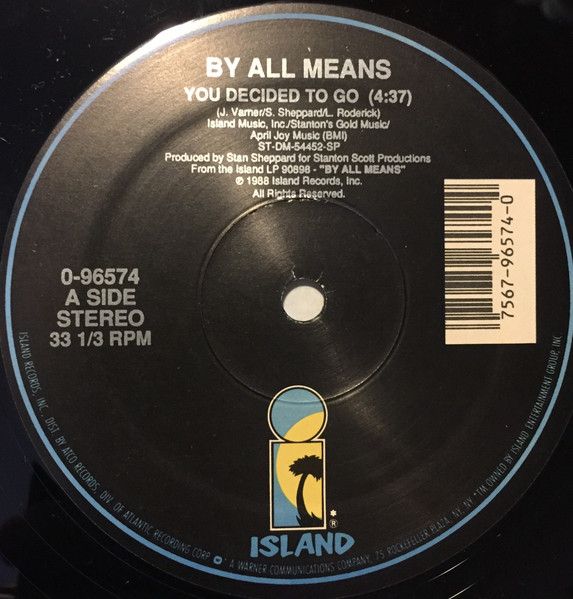 By All Means – You Decided To Go / Somebody Save Me (1988, Vinyl