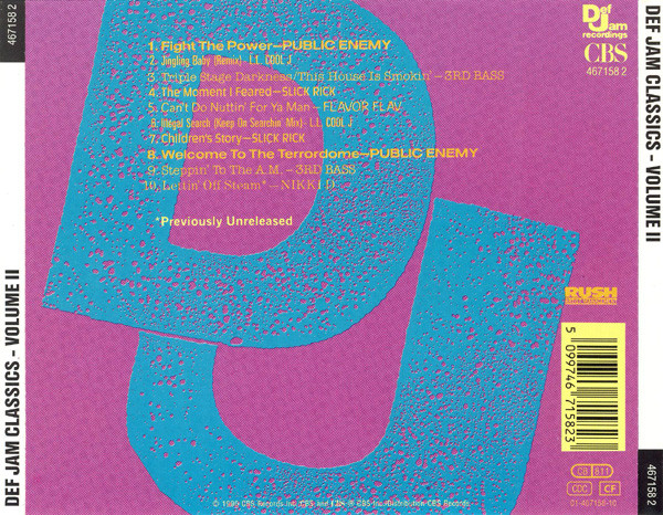Def Jam Classics Vol. 2 CD, feat: Public Enemy, LL Cool J, 3rd