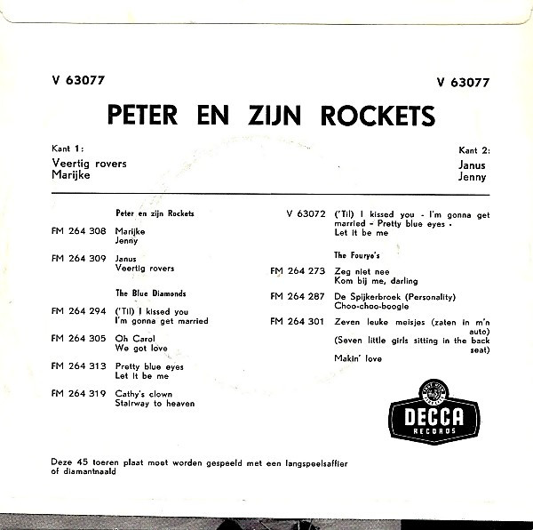Album herunterladen Peter En Zijn Rockets - Veertig Rovers Marijke Janus Jenny