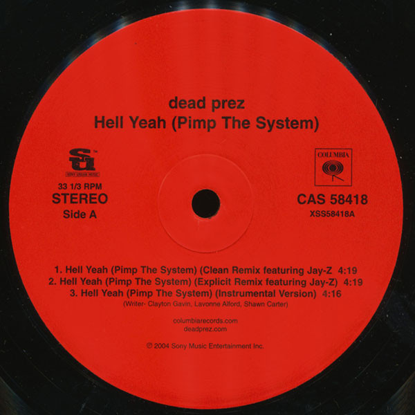 DPZ Dead Prez LP Vinyl Rap Single Turn Off The Radio & Wee Need Revolution A