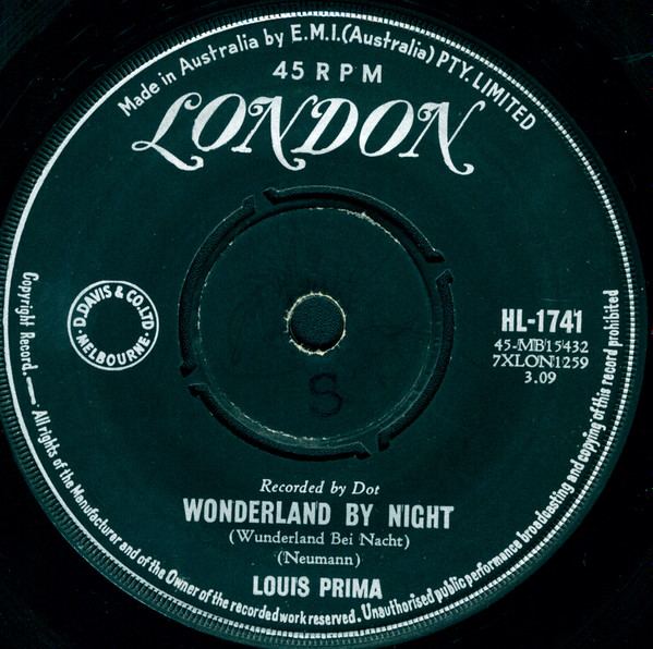 Vintage Vinyl Louis Prima Wonderland By Night LP Album Dot Records DLP –  TheLostPaniolo