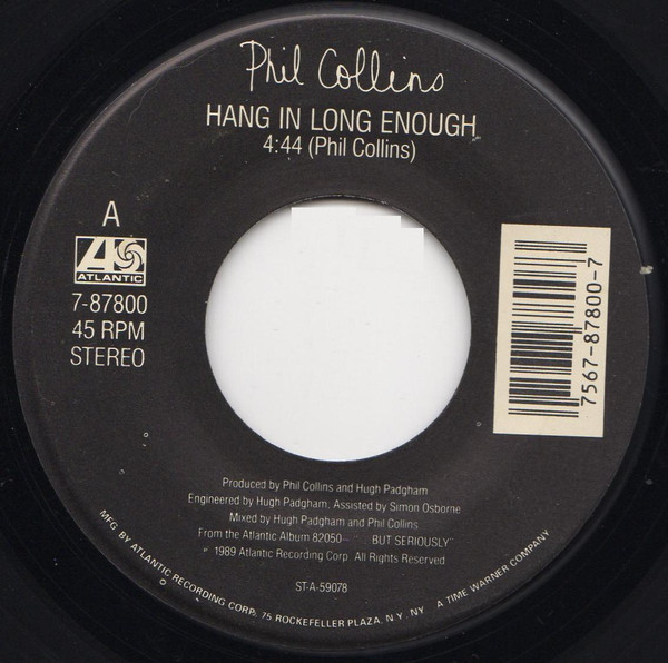 Phil Collins – Hang In Long Enough (1990, Vinyl) - Discogs