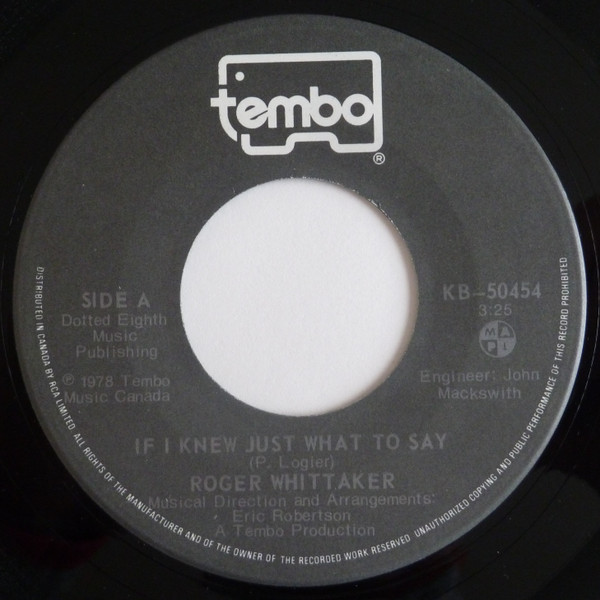 Album herunterladen Roger Whittaker - If I Knew Just What To Say