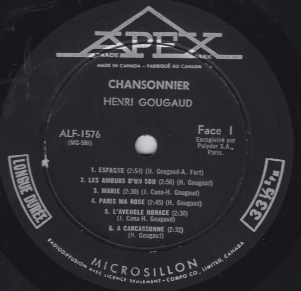 télécharger l'album Henri Gougaud - Chansonnier