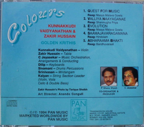 lataa albumi Kunnakkudi Vaidyanathan & Zakir Hussain - Colours Golden Krithis