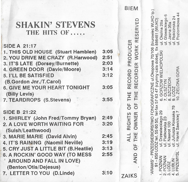 last ned album Shakin' Stevens - The Hits Of