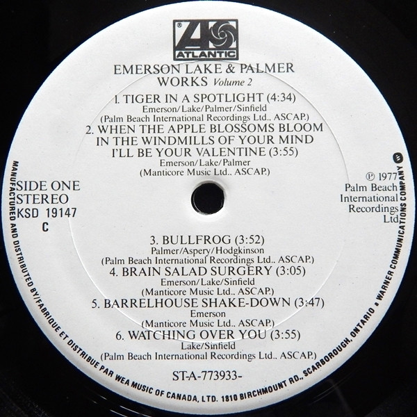 Emerson Lake & Palmer - Works (Volume 2) | Atlantic (KSD 19147) - 3