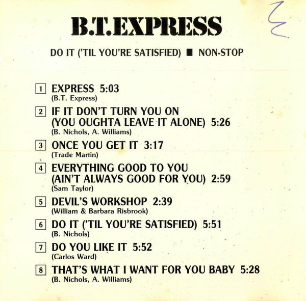 lataa albumi BTExpress - Do It Til Youre Satisfied Non Stop