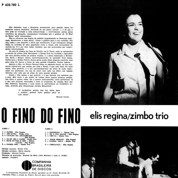 baixar álbum Elis Regina E Zimbo Trio - O Fino Do Fino Ao Vivo No Teatro Record
