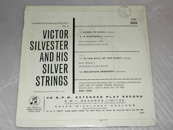 ladda ner album Victor Silvester and His Silver Strings - Victors Favourite Quicksteps No 2
