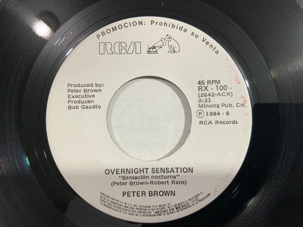 Peter Brown – Overnight Sensation (1984, Vinyl) - Discogs