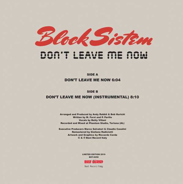 descargar álbum Block Sistem - Dont Leave Me Now