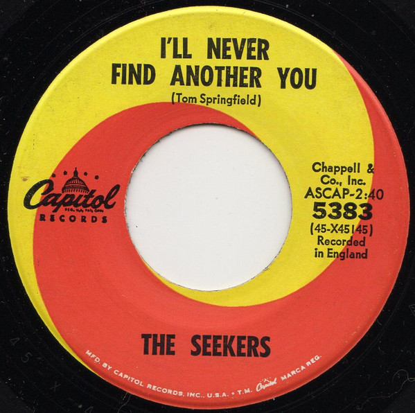 The Seekers – I'll Never Find Another You (1965, Vinyl) - Discogs