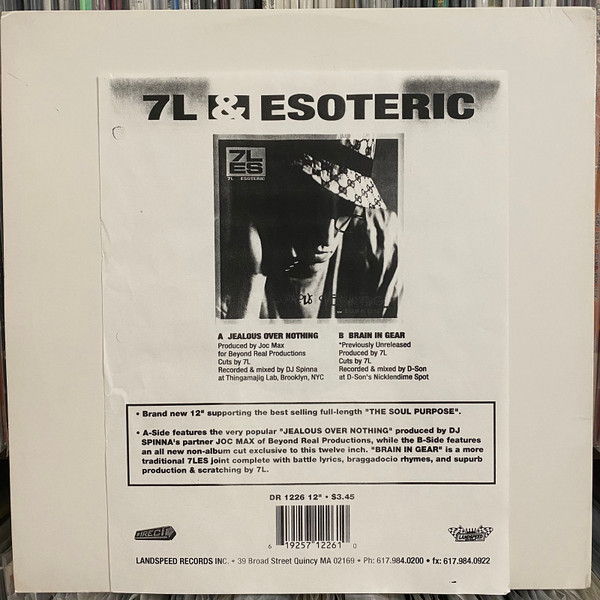 7L & Esoteric – Jealous Over Nothing (2001, Vinyl) - Discogs