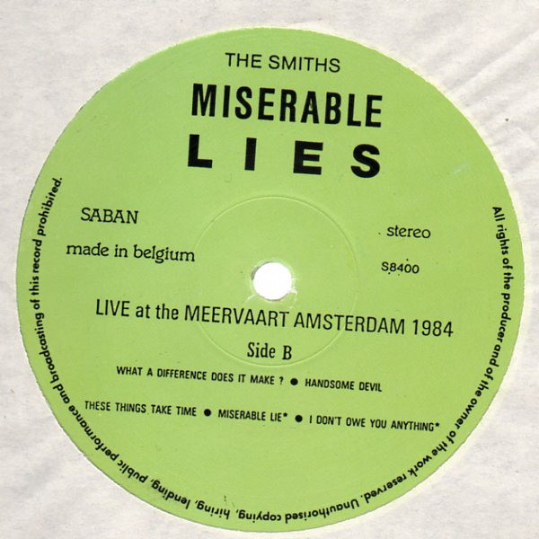 descargar álbum The Smiths - Miserable Lies