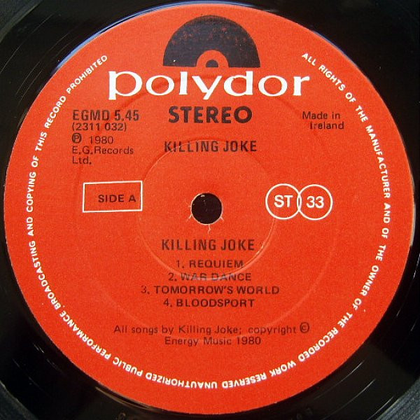 Killing Joke – Killing Joke (1980, Vinyl) - Discogs