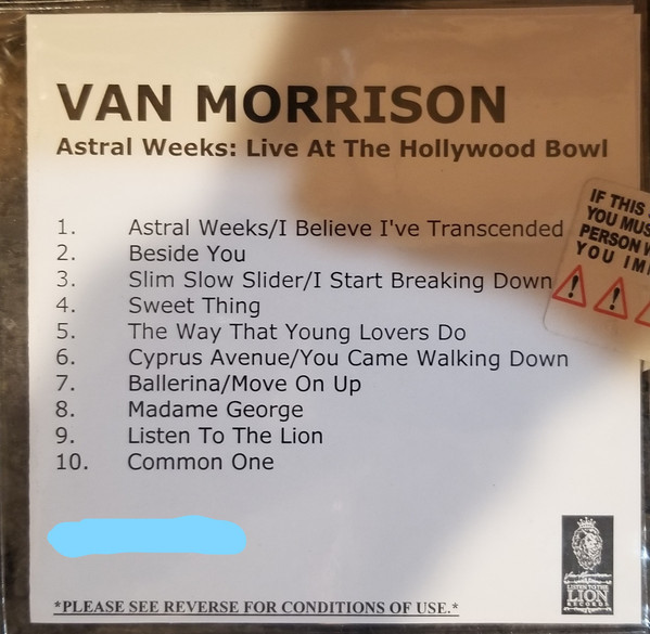Van Morrison - Astral Weeks Live At The Hollywood Bowl | Releases 
