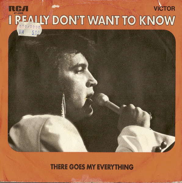 Elvis Presley – I Really Don't Want To Know (1970, Orange Cover, Vinyl) -  Discogs