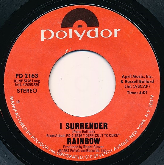 Rainbow - I Surrender | Releases | Discogs