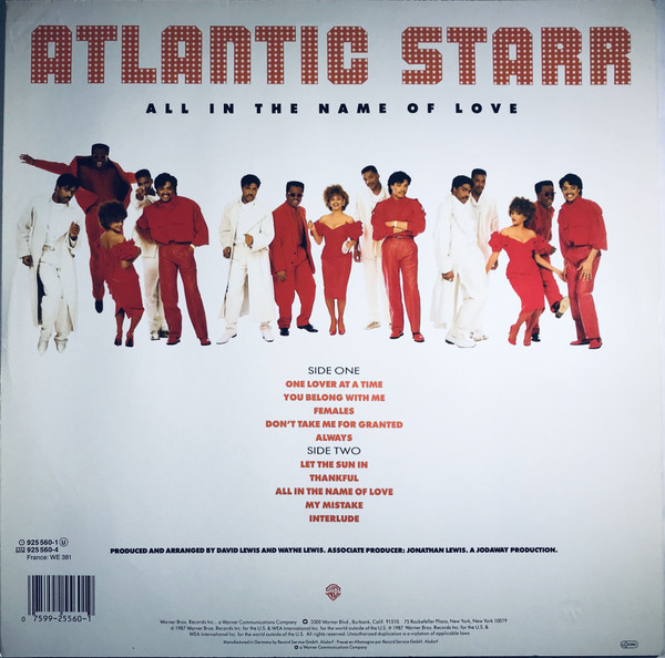 Atlantic Starr - All In The Name Of Love | Releases | Discogs