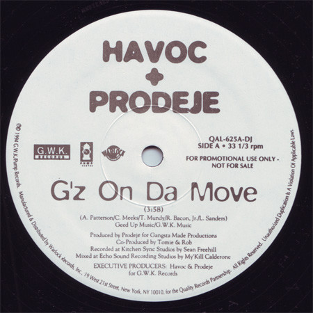 Havoc + Prodeje – G'z On Da Move (1994, CD) - Discogs