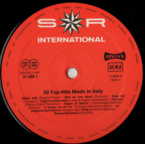 Album herunterladen Various - 20 Top Hits Made In Italy