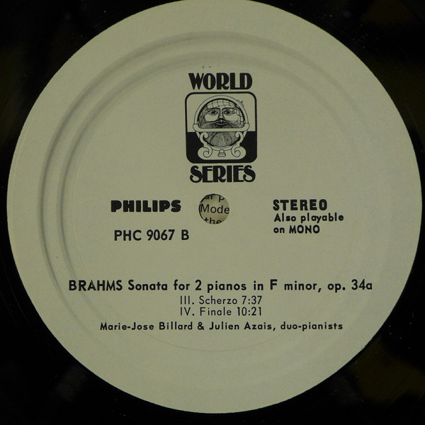 last ned album Brahms MarieJosé Billard, Julien Azais - Sonata For Two Pianos In F Minor Op 34a