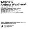 Andrew Weatherall - Fabric 19 (Radio Mix)