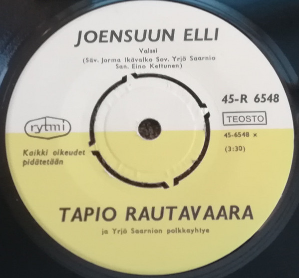 Tapio Rautavaara – Joensuun Elli / Jätkän Lauantai (1964, Vinyl) - Discogs