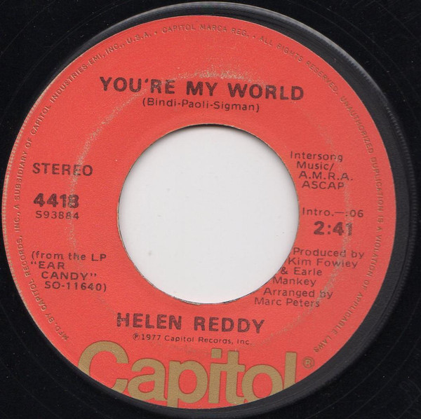 Helen Reddy – You're My World (1977, Vinyl) - Discogs