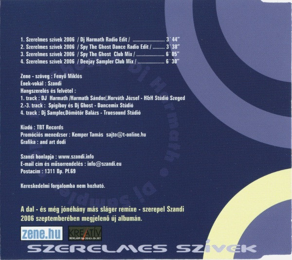 descargar álbum Szandi - Szerelmes Szivek 2006
