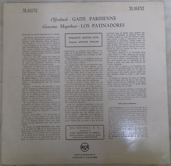 Album herunterladen Jacques Offenbach, Giacomo Meyerbeer, The Boston Pops Orchestra, Arthur Fiedler - Gaite Parisienne Los Patinadores