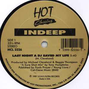 Indeep - Last Night A DJ Saved My Life / I'll Do Anything For You album cover