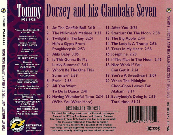 baixar álbum Tommy Dorsey And His Clambake Seven - The Best Of Tommy Dorsey And His Clambake Seven 1936 1938
