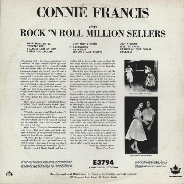 last ned album Connie Francis - Sings Rock N Roll Million Sellers