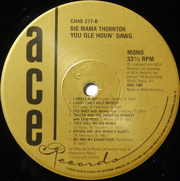 télécharger l'album Big Mama Thornton - You Ole Houn Dawg