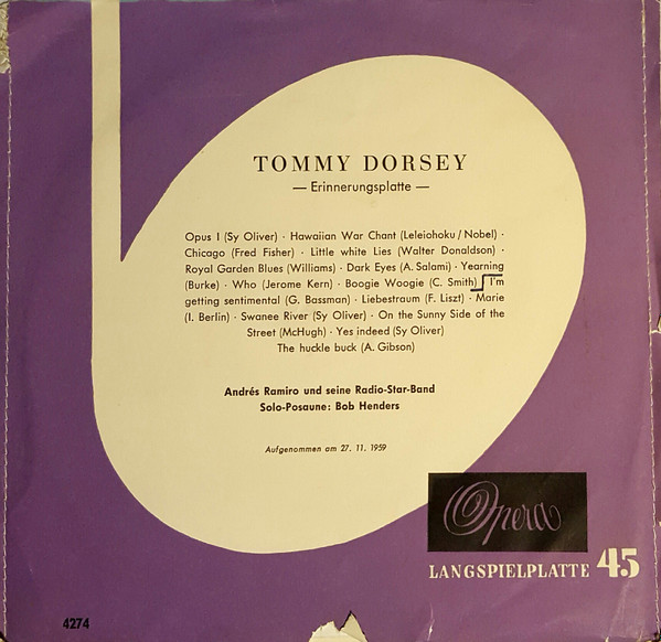 last ned album Andrés Ramiro Und Seine RadioStarBand, Bob Henders - Tommy Dorsey Erinnerungsplatte