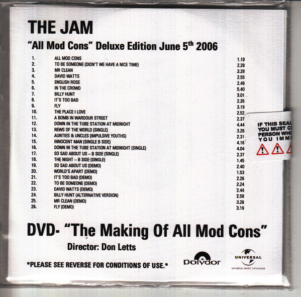The Jam – All Mod Cons (2006, CDr) - Discogs