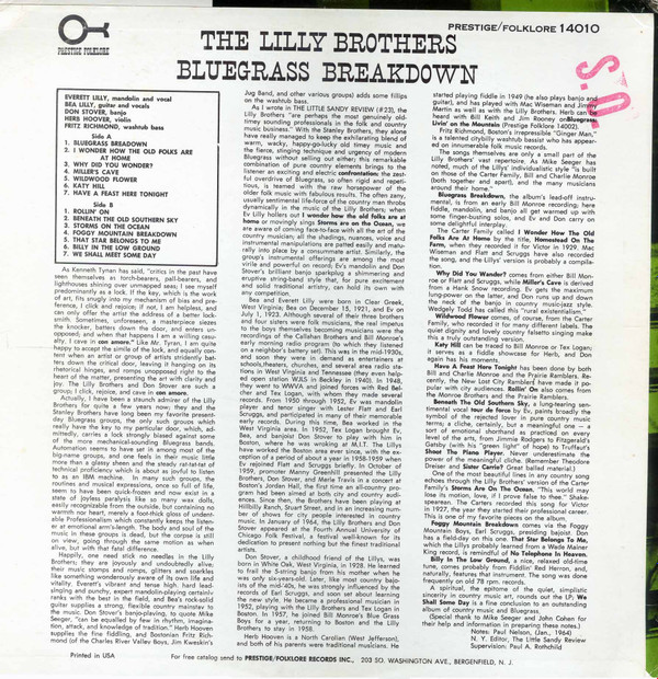 descargar álbum Lilly Brothers - Bluegrass Breakdown
