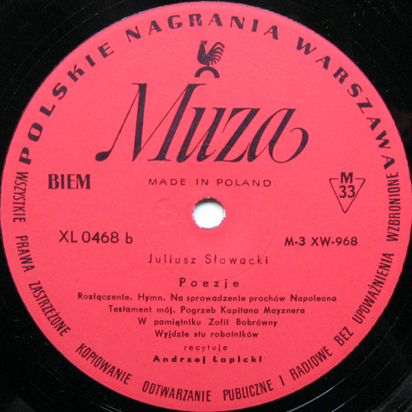 last ned album Juliusz Słowacki, Andrzej Łapicki - Poezje
