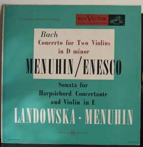 Johann Sebastian Bach-Concerto For Two Violins In D Minor / Sonata For Harpsichord Concertante And Violin In E copertina album
