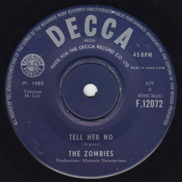 The Zombies – Tell Her No / What More Can I Do (1965