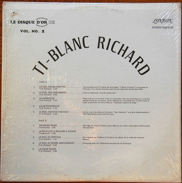 Ti-Blanc Richard - Le Disques D'Or De Ti-Blanc Richard (Volume 2) | London Records (SDS. 5133) - 2